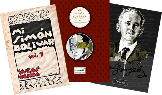 Dos portadas del libro «Mi Simón Bolívar» y la de la página web Otraparte.org