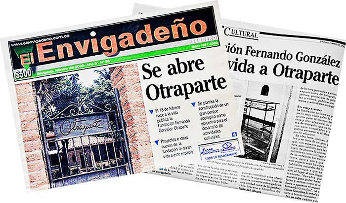 Artículo del periódico El Envigadeño de febrero de 2002 en el que se anuncia la apertura de la Casa Museo Otraparte