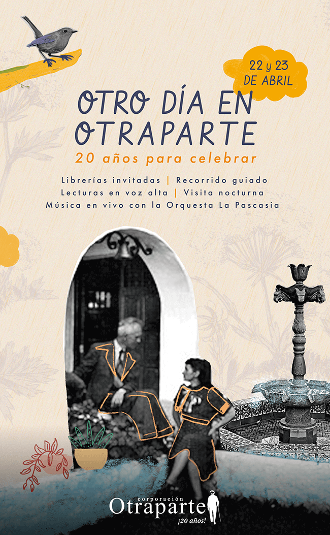 Afiche de la feria cultural «Otro día en Otraparte: 20 años para celebrar»