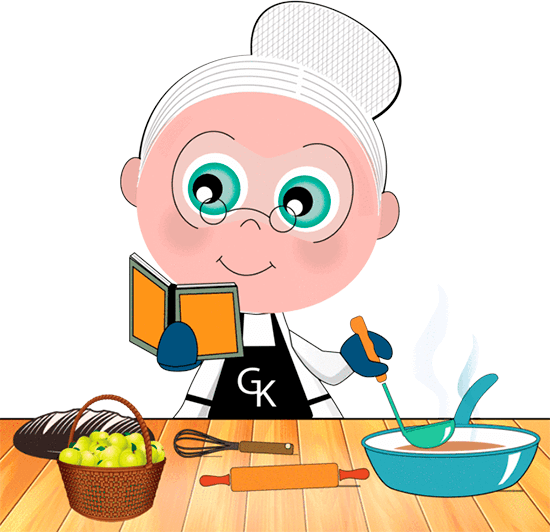 Ilustración de abuela cocinando