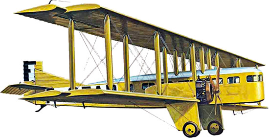 Ilustración de un avión Farman F.60 Goliath de 1920
