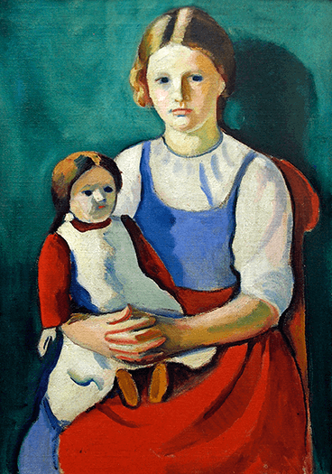 «Niña rubia con muñeca» de August Macke (1887–1914)