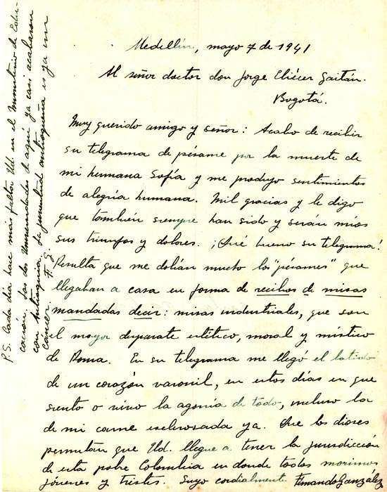 Carta a Jorge Eliécer Gaitán (1941)