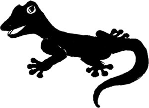 Ilustración de salamandra del libro «Angelia, la criatura» de Hernando Muñoz Peschken
