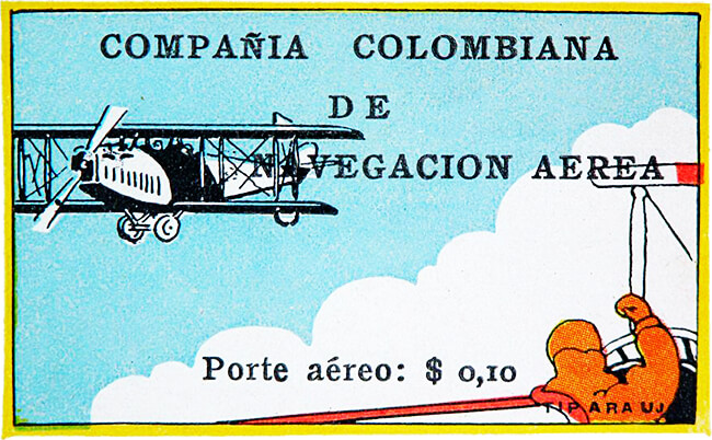 Estampilla de la Compañía Colombiana de Navegación Aérea