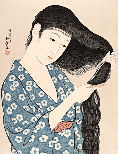 «Kamisuki» (peinar el pelo) de Goyō Hashiguchi