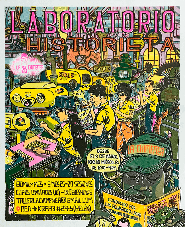 Afiche «Fábrica La Chimenea» por Luis Echavarría