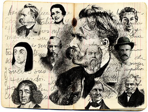Libreta de Fernando González con algunos de los escritores que le agradaban