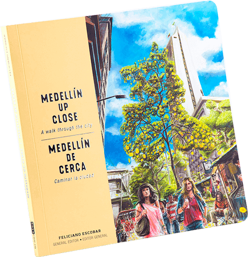 Portada del libro «Medellín Up Close / Medellín de cerca» de Feliciano Escobar Pulgarín