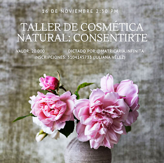 Afiche de invitación al Taller «Cosmética Natural»