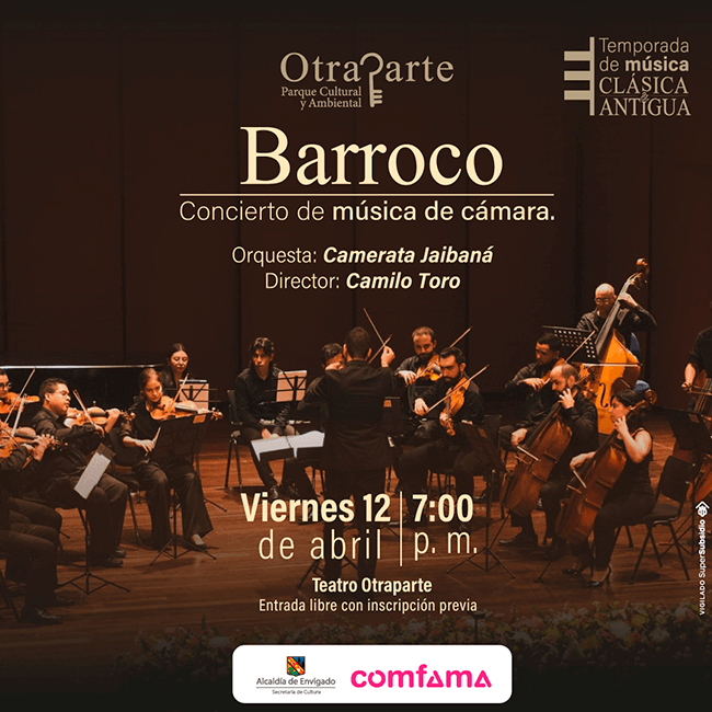 Clic en la imagen para obtener más información sobre el concierto de música de cámara «Barroco» de la Camerata Jaibaná.