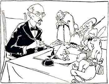 Rafael Pombo Rebolledo (1833-1912) - Caricatura de Alberto Arango Uribe