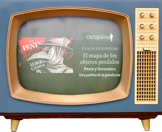 Montaje de televisor viejo con imagen actual de la actividad cultural de Otraparte